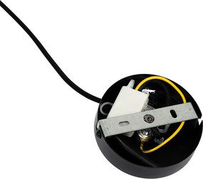 Lampa wisząca art deco czarna z przydymionym szkłem - Laura