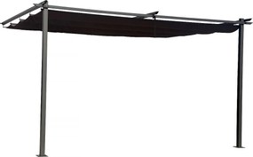 Metalowa pergola z rozsuwanym dachem - 3 x 4 m - Antracytowy szary