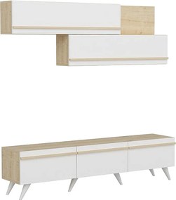 Stojak pod TV – 180 cm x 42 cm x 35 cm – Biały i szafirowy – Płyta wiórowa