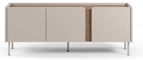 Kremowo-naturalna szafka pod TV w dekorze dębu 140x53x35 cm Lucile – Marckeric