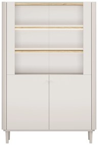 Witryna Elivo 100 cm na nóżkach - kaszmir / dąb olejowany