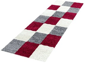 Dywan Shaggy Life kremowo-czerwony 80 cm x 250 cm