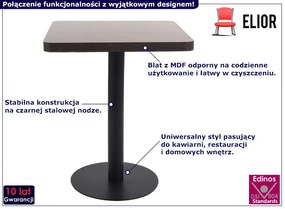 Kwadratowy nowoczesny stolik barowy ciemnobrązowy + czarny - Equss