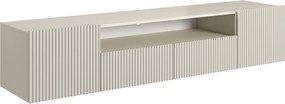 Szafka RTV wisząca Nicole 200 cm z wnęką i szufladami - kaszmir / kaszmir mat