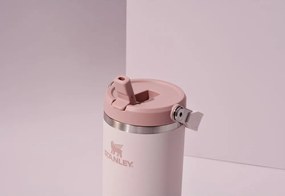 Jasnoróżowy termos ze stali nierdzewnej 410 ml IceFlow™ Flip Straw 2.0 Tumbler Rose Quartz – Stanley