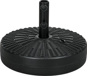 Outsunny Stojak na parasol Uchwyt na parasol, odporny na warunki atmosferyczne, napełniany, Ø51x 36W cm, Czarny