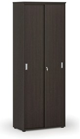 Szafa biurowa z drzwiami przesuwnymi PRIMO WOOD, 800 x 420 x 2128 mm, wenge