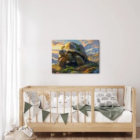 Obraz - Żółw i górski krajobraz (70x50 cm)