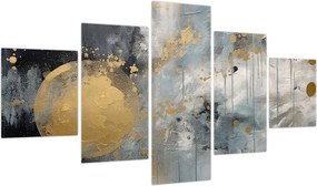 Obraz - Abstrakcja ze złotą kulą (125x70 cm)