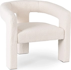 Kremowy fotel nowoczesny boucle S4-P23