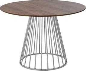 Fornirowany stół na drucianej podstawie Glam Walnut 110