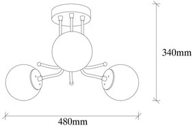 Czarna lampa sufitowa ze szklanym kloszem ø 15 cm Daisy – Opviq lights