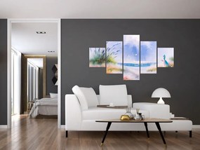 Obraz - Romantyczna plaża, obraz olejny (125x70 cm)