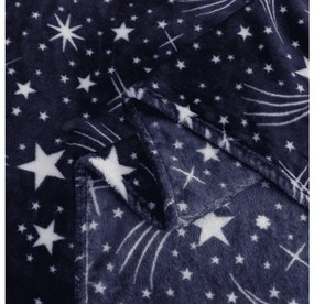 Mikropluszowy koc STARLIGHT, ciemnoniebieski Rozmiar: 150 x 200 cm