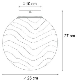 Designerska lampa sufitowa czarna z przydymionym szkłem - PillonDesignerski Oswietlenie wewnetrzne