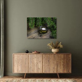 Obraz na szkle - świeca bożonarodzeniowa (70x50 cm)