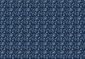 Fototapeta - Wzór kwiatowy na niebieskim tle (196x136 cm)