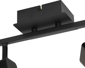 Nowoczesna lampa sufitowa czarna z wbudowanymi diodami LED 2-punktowa - Nola