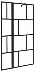Parawan nawannowy w kolorze czarnym matowym w industrialnym stylu z obrotowym skrzydłem – 100 × 140 cm – OBELINI