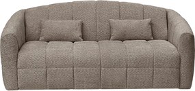 Kanapa 3-osobowa rozkładana   z tkaniny z bukliw kolorze taupe - Powierzchnia spania 140 cm - Materac 13 cm RETUNA