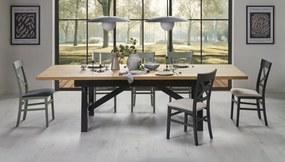 Rustykalny stół z dębowymi lamelami Fiesta Halmar