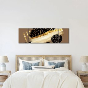 Obraz - Abstrakcja złotobrązowy N⁰3 (170x50 cm)