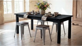 Taboret MCW-A73 (zestaw 4 sztuk) Drewniane siedzisko,  szary