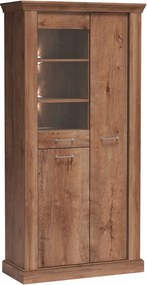Witryna DESIO 198 x 97 cm, Stojąca witryna do Salonu, Brązowy