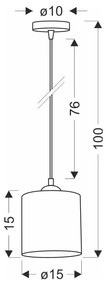 Jasnobrązowa lampa wisząca z rattanowym kloszem ø 15 cm Legno – Candellux Lighting