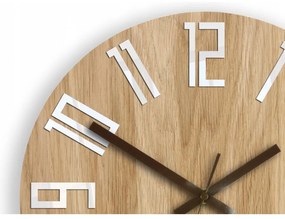 Zegar na ścianę nowoczesny drewniany z dużymi cyframi okrągły cichy loft