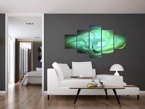 Obraz zielonej abstrakcji (125x70 cm)