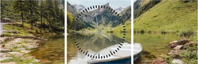 Obraz - Seealpsee, jezioro w Szwajcarii (z zegarem) (90x30 cm)