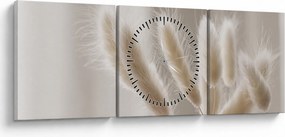 Obraz - Zajęcze ogonki (z zegarem) (90x30 cm)