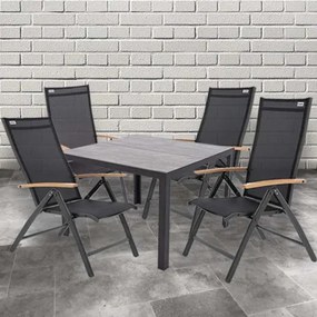 BERGAMO EXPERT WOOD - aluminiowy zestaw sof 4+1