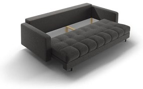 Ciemnoszara rozkładana sofa ze schowkiem z materiału bouclé 222 cm Bali – Cosmopolitan Design