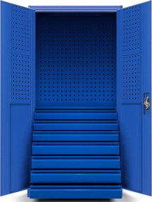 Szafa warsztatowa z szufladami Darek 92x50x185 cm niebieska