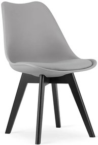 Komplet szarych ergonomicznych krzeseł z czarnymi nogami 4 szt. - Ares 4S