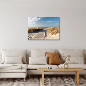 Obraz - Piaszczysta plaża na wyspie Langeoog, Niemcy (70x50 cm)