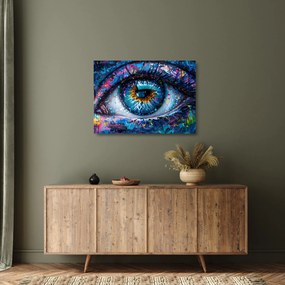 Obraz na szkle - Malowanie oczu (70x50 cm)