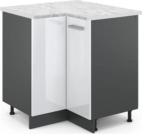 Szafka narożna biały wysoki połysk 75.6x60x81.6 r-line