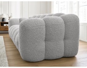 Jasnoszara sofa z materiału bouclé 232 cm Hippolyte – Bobochic Paris