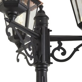 Klasyczny lampion ogrodowy czarny z miedzią 220 cm 3-źródła światła IP44 - Havana
