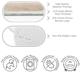 Niebiesko-beżowy okrągły dywan odpowiedni do prania ø 150 cm Puddle – Mila Home