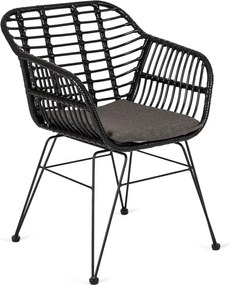 Krzesło Ogrodowe Rattanowe MUSA Czarne