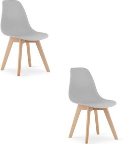 Krzesło Valora KITO ergonomiczne, szare, drewniane nogi do salonu x2