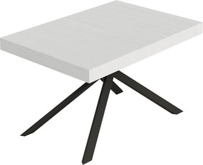 Stół rozkładany Niket 120/204x80 cm, nogi biały jesion antracyt