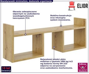 Skandynawska półka ścienna w kolorze dąb artisan Felo