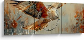 Obraz - Ptak drapieżny (z zegarem) (90x30 cm)