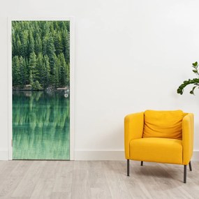 Fototapeta na drzwi - Iglaki nad jeziorem (95x205cm)