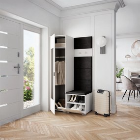 Masseno Garderoba VIRA 95/181/51 cm Nowoczesna Szafa do Przedpokoju Biała